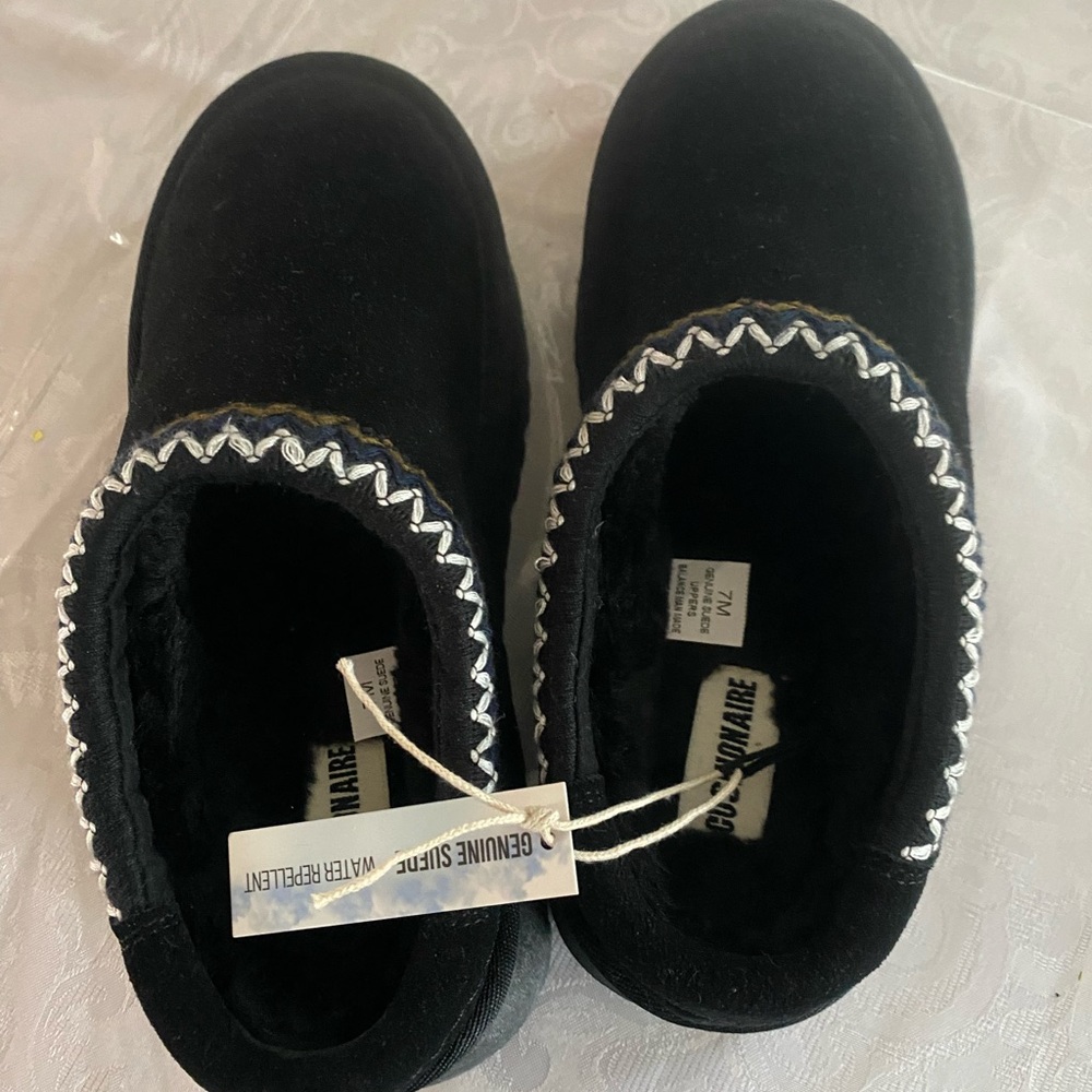 Black platform slipper boots - Picture 2 of 5